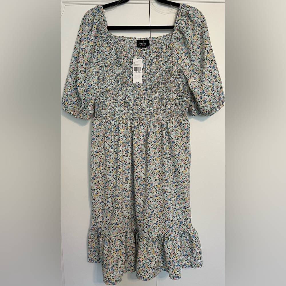 NWT by & by girls Big Girls Balloon Sleeve Floral Print Dress Size 18.5 Plus